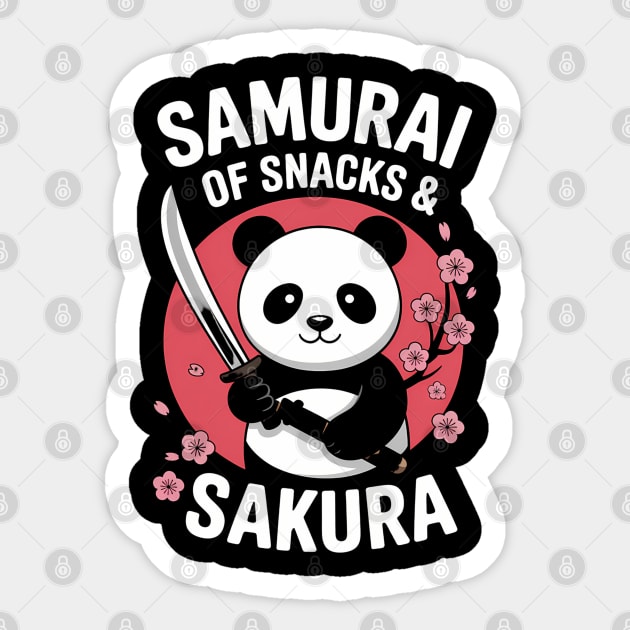 Samurai Panda: Guardian of Snacks & Sakura Sticker by Hobby Helpers Merch